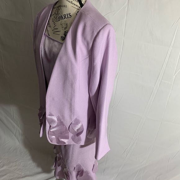 NWT- Midnight Velvet 3 piece lavender skirt, blouse & jacket suit. Sz:16 lined - Picture 3 of 12